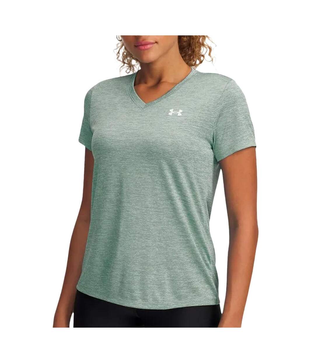 T-shirt de sport vert femme under armour tech twist - l-1