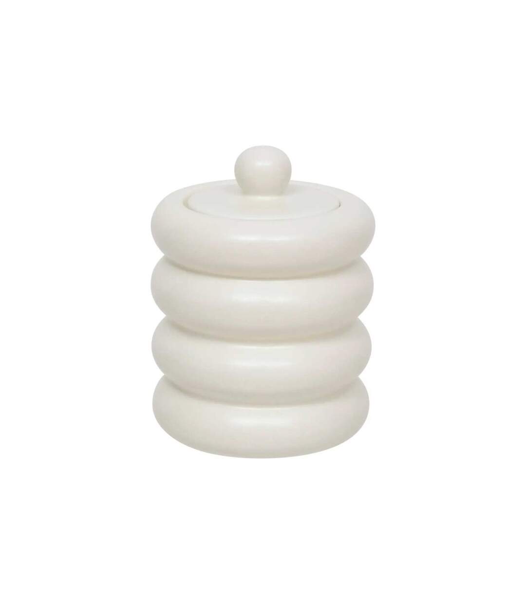 Boîte Déco en Céramique Mike 14cm Blanc-1