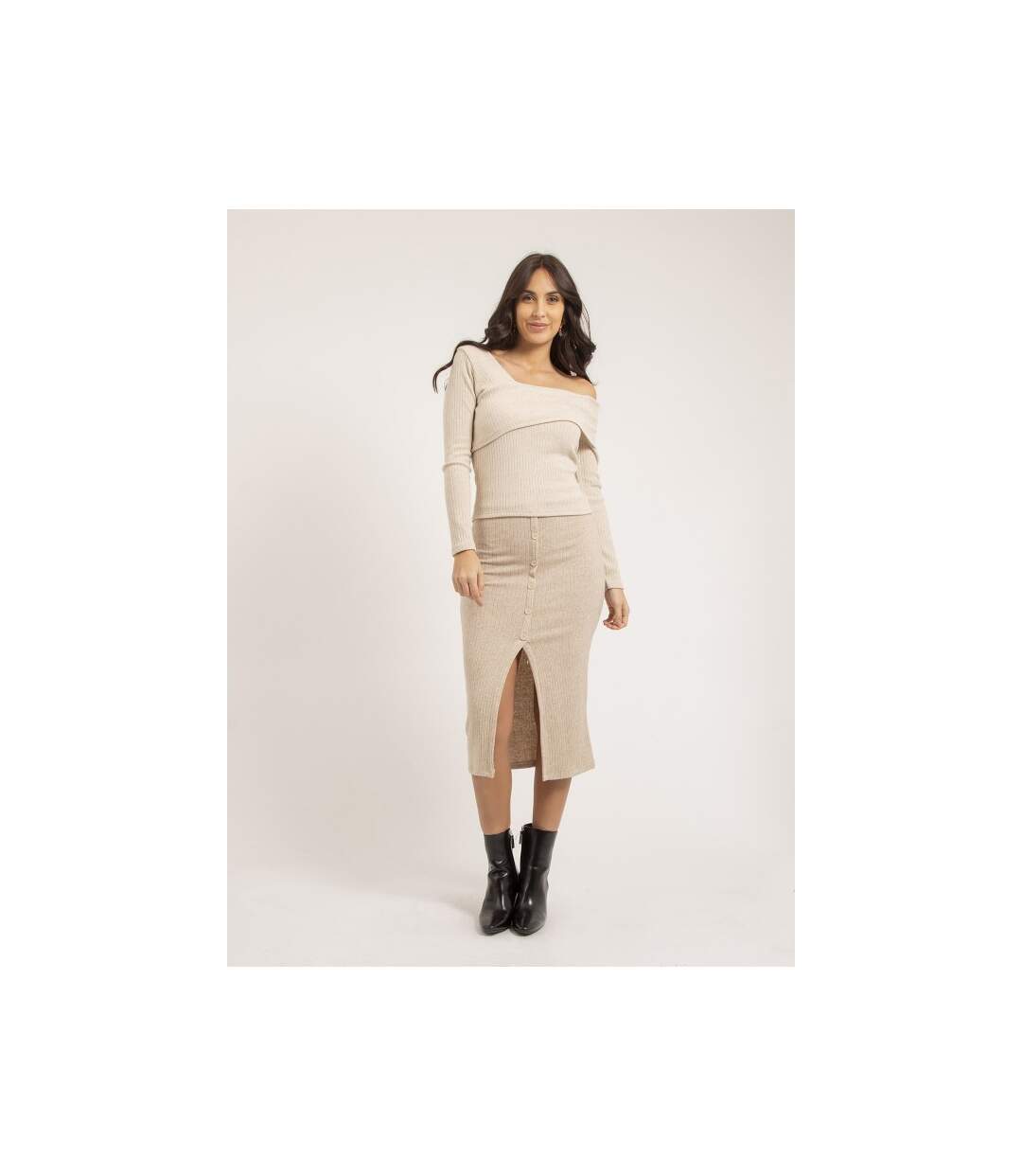 Jupe mi-longue maille XASHERE - Dona X Lisa-3