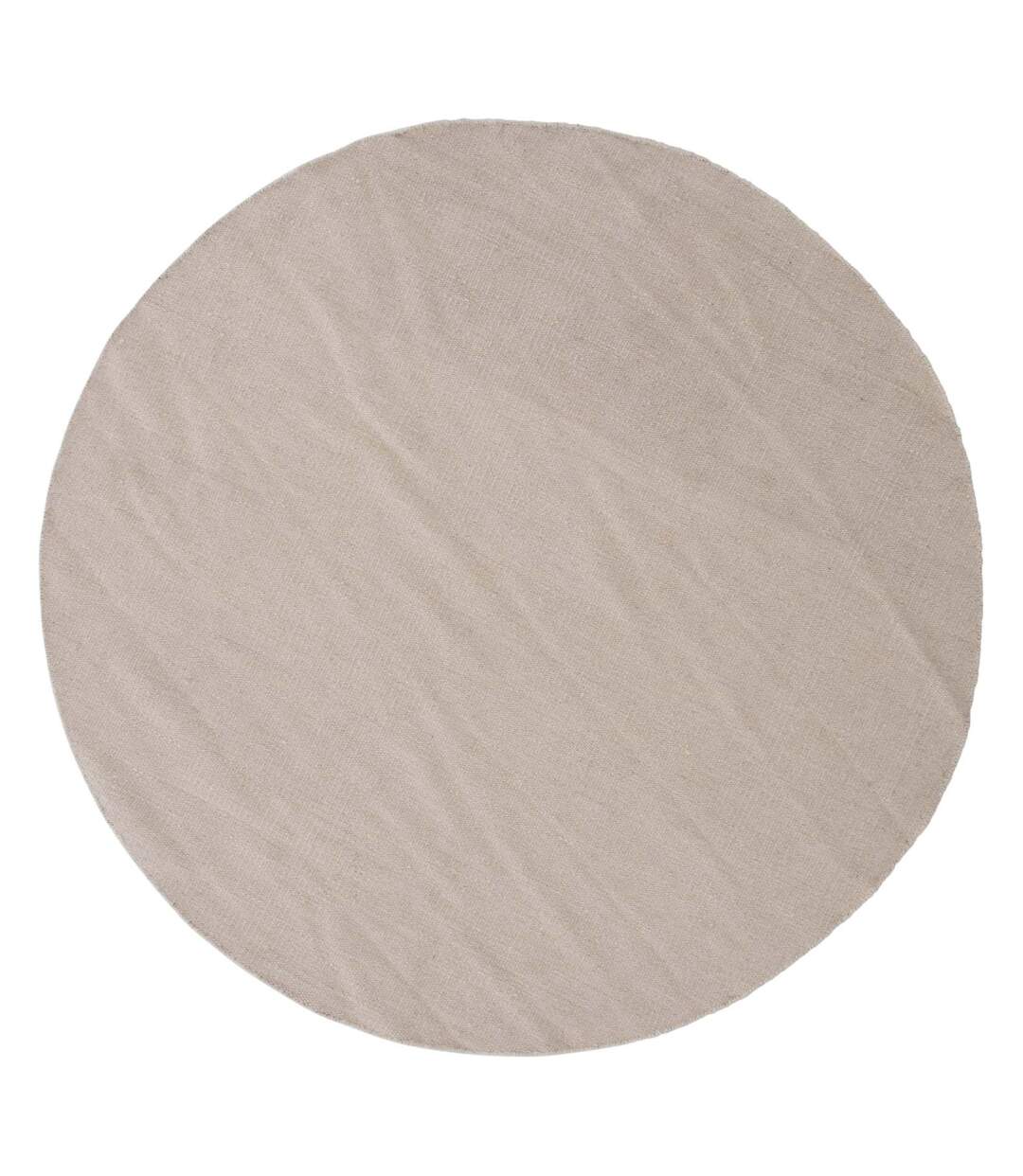 Tapis en coton et laine Jaipur beige Diamètre 200 cm-1