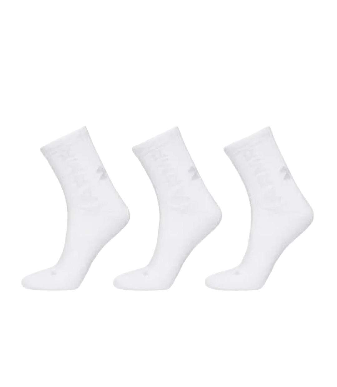 X3 paires de chaussettes blanches homme under armour mid-crew-1
