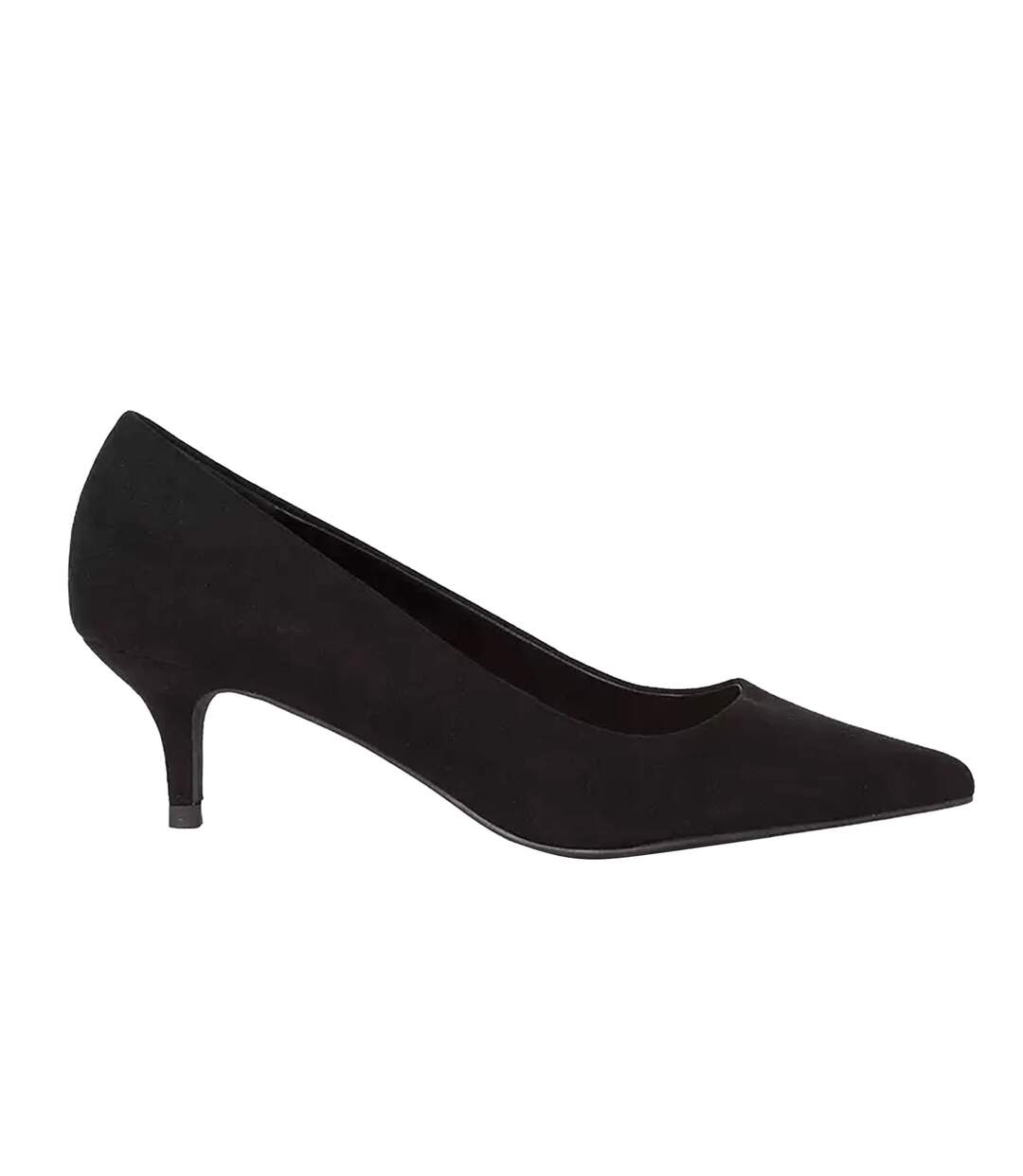 Womens/ladies Dove Kitten Heel Court Shoes Natural Black Dorothy Perkins-2