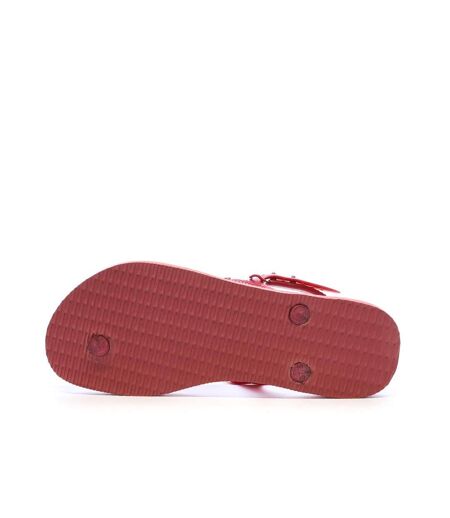Tongs rouge femme havaianas twist metal pau brasil