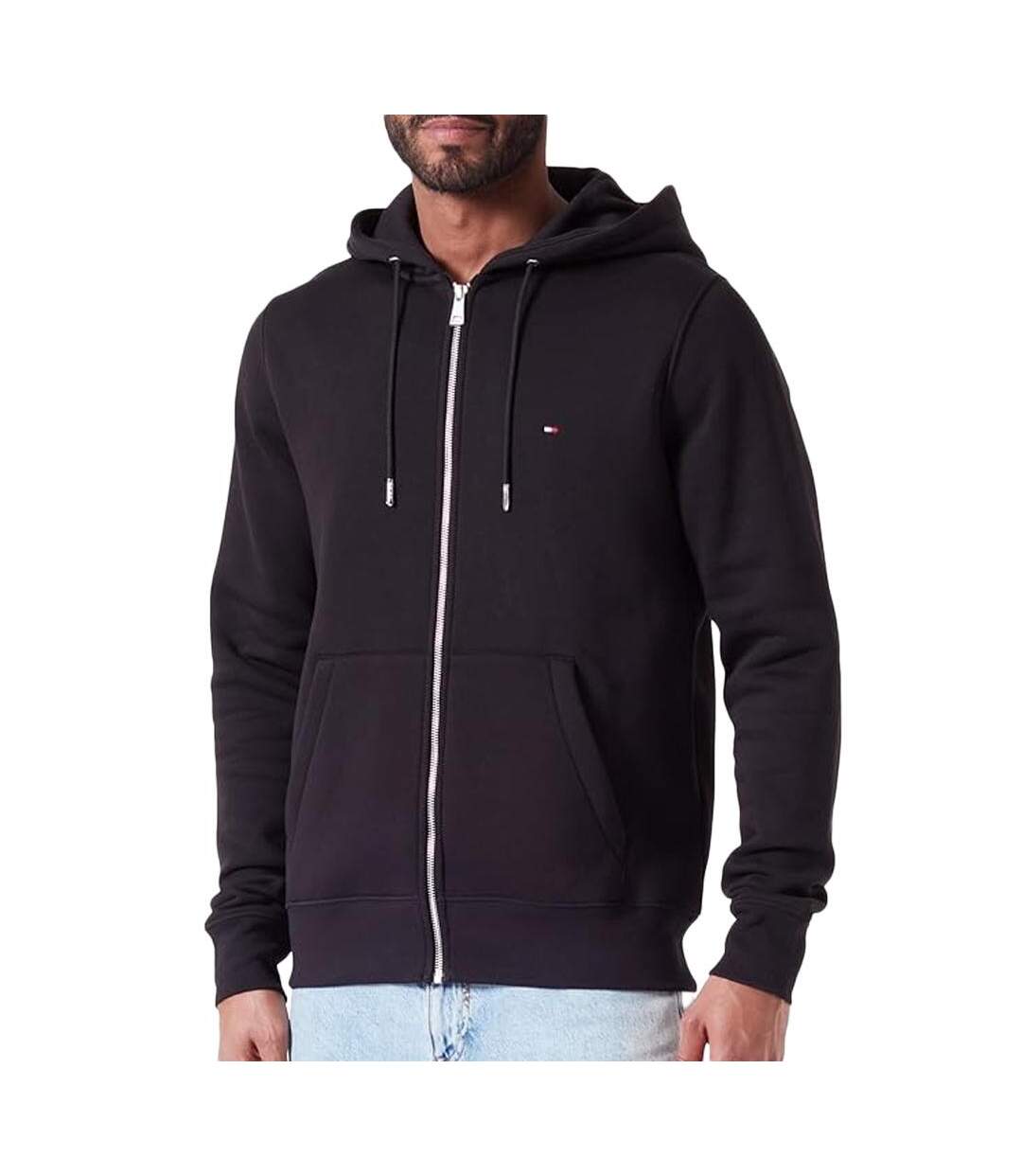 Sweat Zippe Capuche Noir Homme Tommy Hilfiger Classic Flag - XS-1