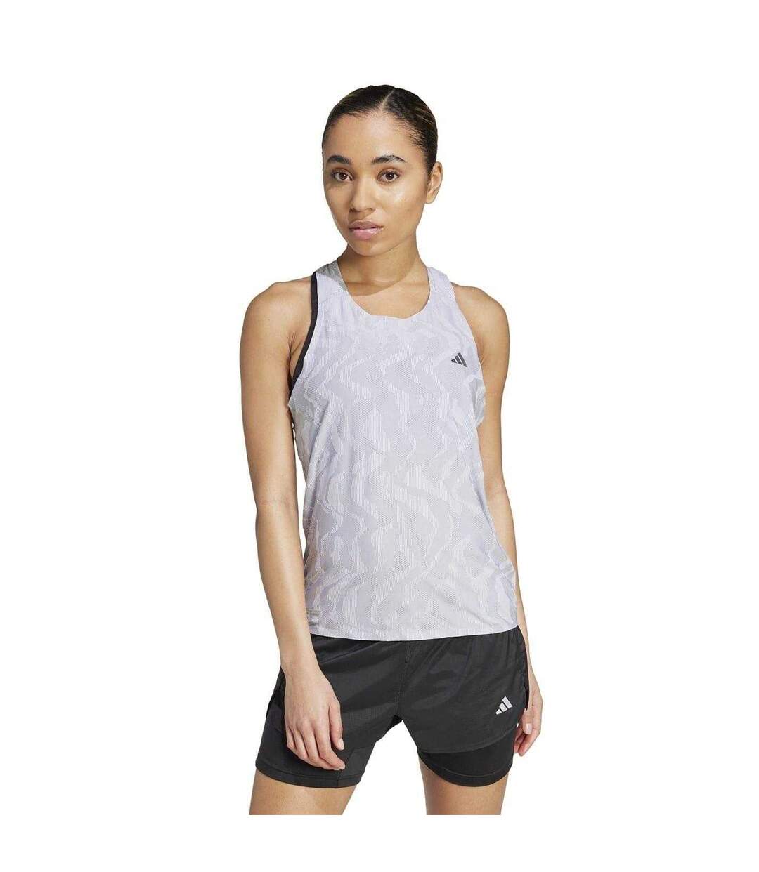 Débardeur Sans Manches Motif/style Géométrique Ultimate Femme Argenté Imprimé Adidas-1