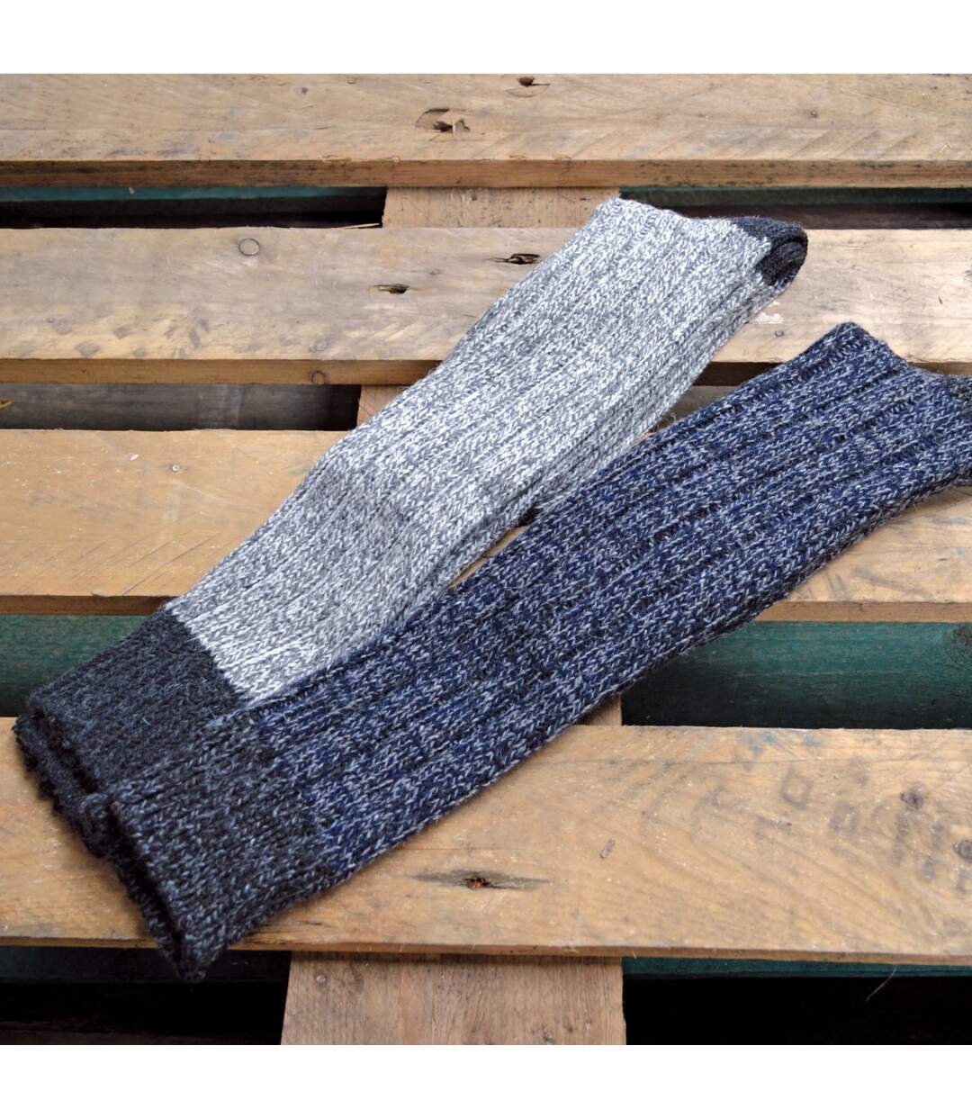 3 Pack Mens Extra Long Knee High Knitted Wool Boot Socks-3