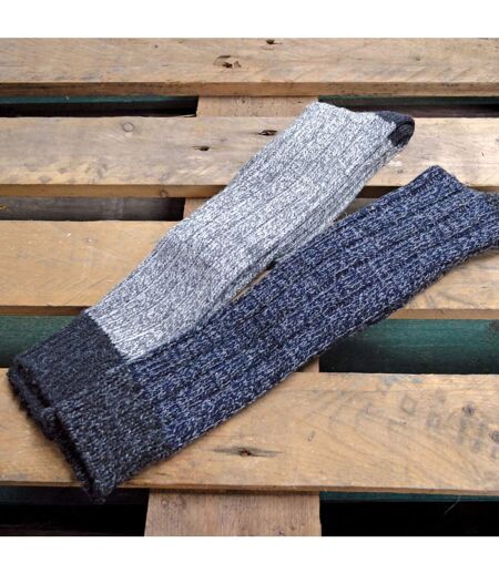 3 Pack Mens Extra Long Knee High Knitted Wool Boot Socks