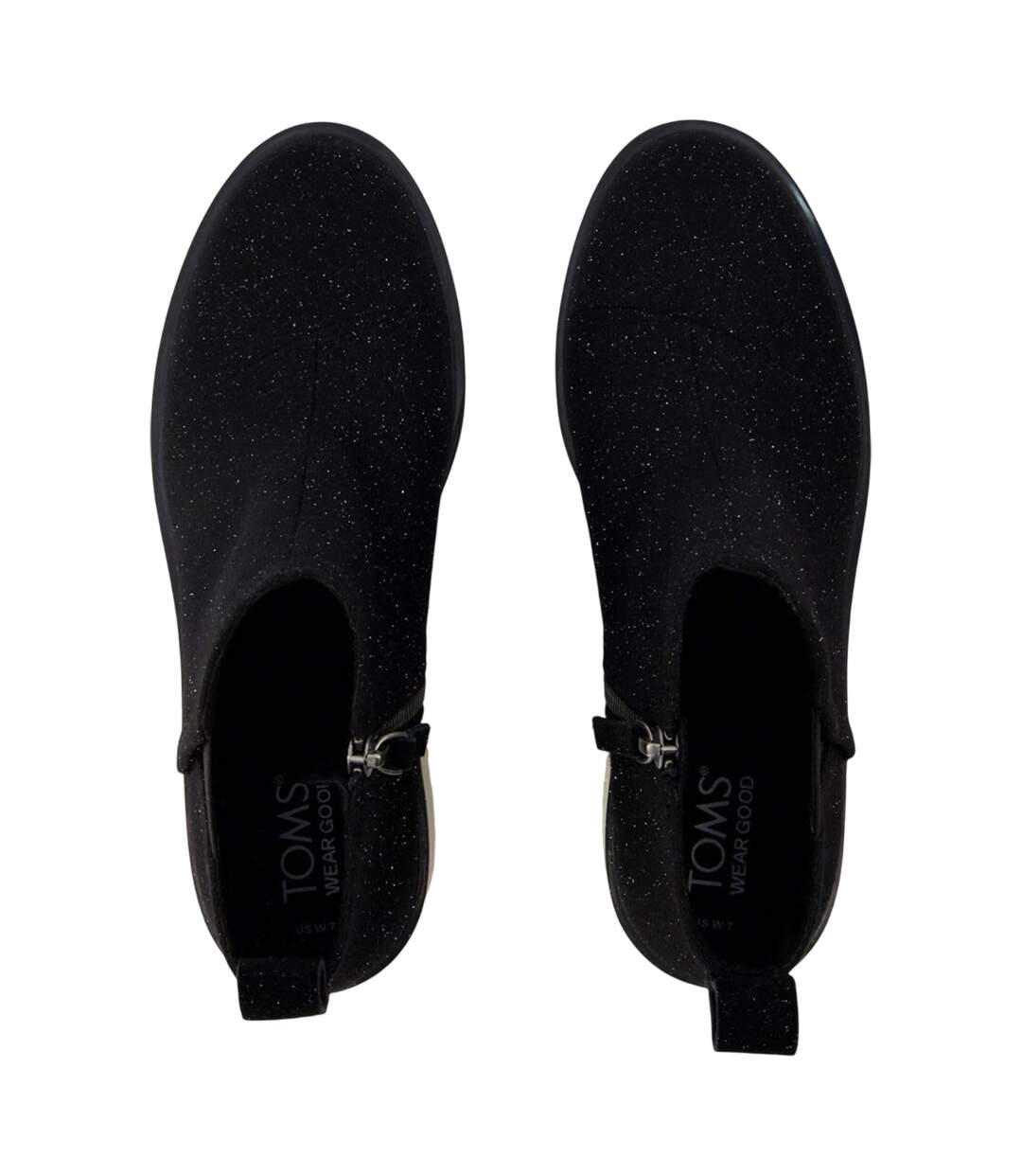 Womens/ladies Maude Shimmer Ankle Boots Black Toms-3