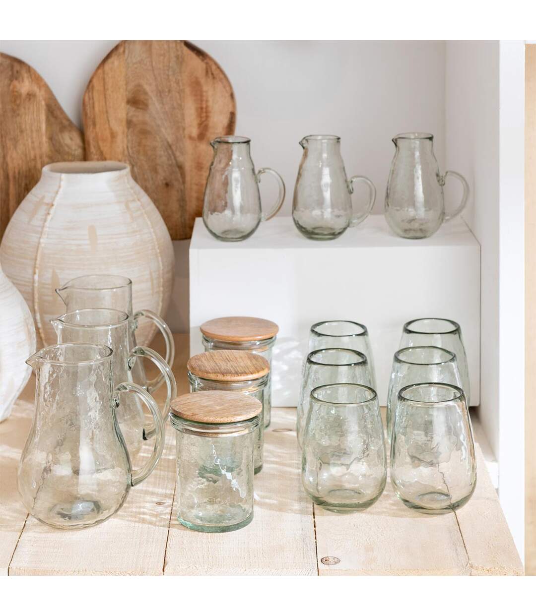 Carafe en Verre Herminia 1L Transparent-3