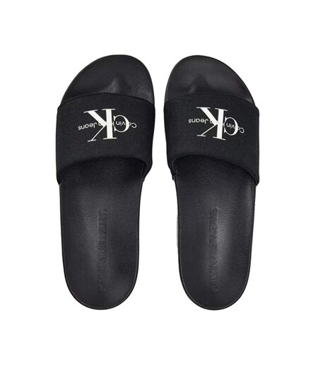 Claquettes Motif/style Logo Jeans Femme Noir Calvin Klein