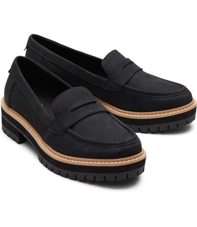 Toms Womens/Ladies Cara Leather Loafers (Black) - UTFS10644