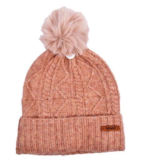 Bonnet Pompon INFINITF Femme 0212 POLAIRE ROSE