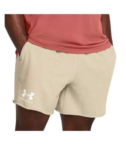 Short Beige Homme Under Armour Rival Terry 6 - L