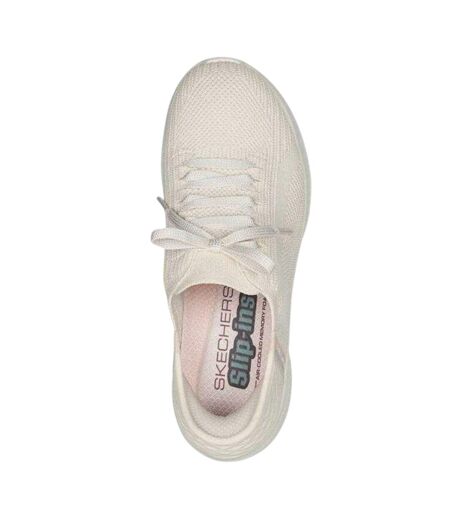 Womens/ladies Ultra Flex 3.0 Brilliant Path Slip-in Hands Free Sport Trainers Beige Cream Skechers
