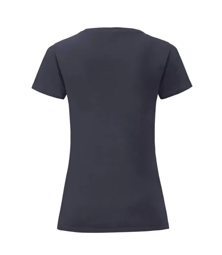 T-shirt Iconic Femme Bleu Marine Sombre Fruit Of The Loom