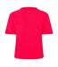 Womens/ladies Embroidered Logo Cotton Cropped T-shirt Rhubarb Red Tommy Jeans-2