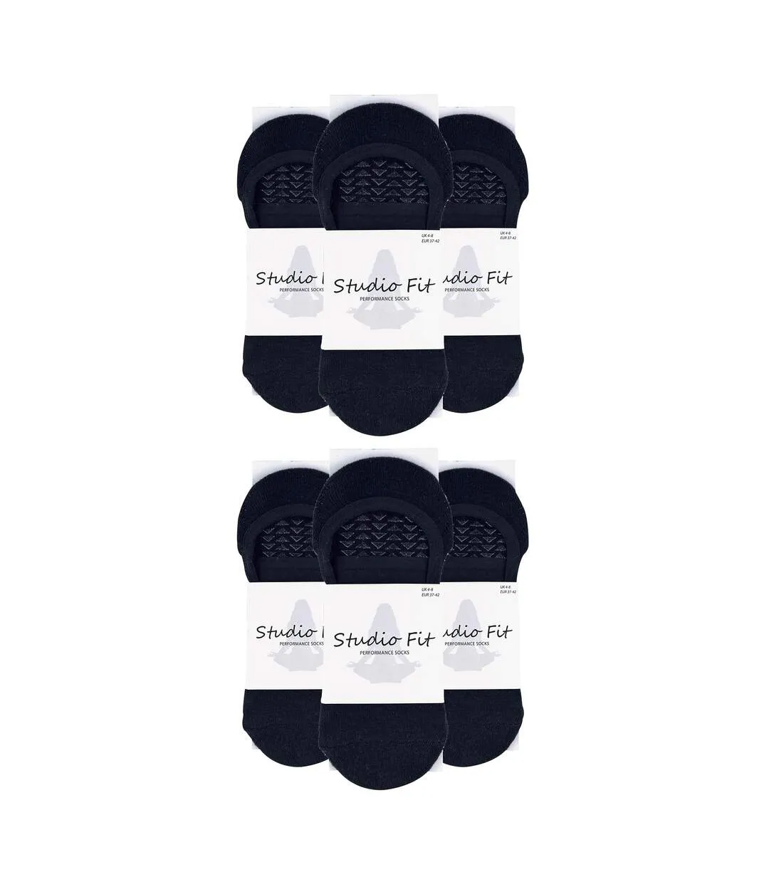 6 Pack Ladies Non Slip Yoga Socks With Straps-2