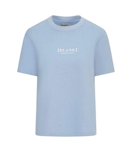 Womens/ladies Essentials Logo Boyfriend T-shirt Mineral Blue Blank Essentials