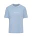 Womens/ladies Essentials Logo Boyfriend T-shirt Mineral Blue Blank Essentials-2