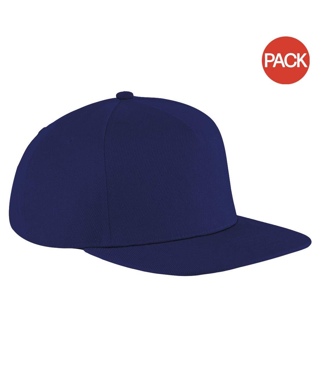 Lot de 2  casquettes à visière plate adulte bleu marine Beechfield-1