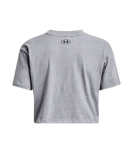 T-shirt court manches courtes collegiate femme gris Under Armour