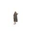 Womens/ladies Floral Plus 3/4 Sleeve Midi Dress Black Brave Soul-1