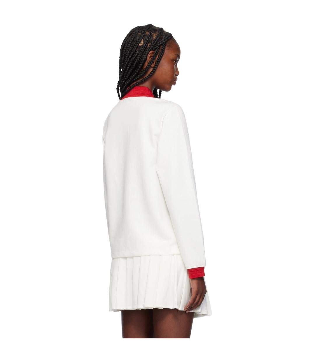 Mens Jersey Long-sleeved Polo Shirt White Casablanca-3