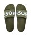 Mens Aryeh Flat Sliders Camo Green Boss-3