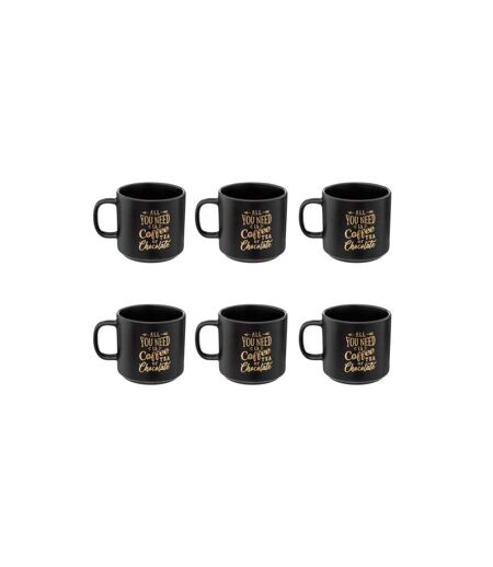 Lot de 6 Mugs Deep Soul 45cl Noir