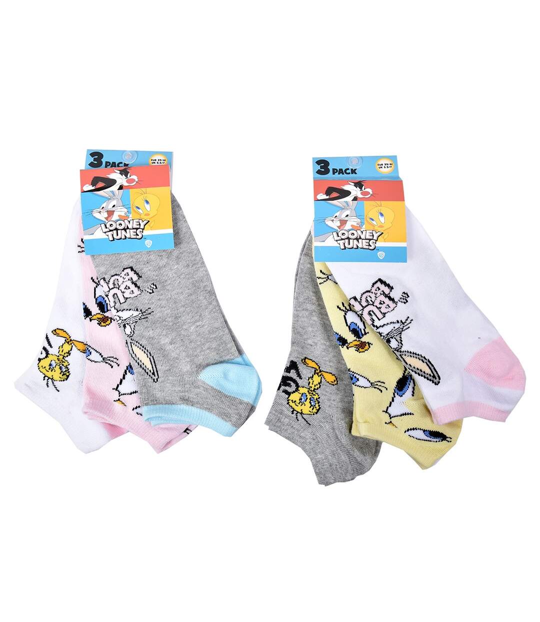 Chaussettes femme LICENCE Fantaisie-Assortiment modèles photos selon arrivages- Pack de 9 Paires SNEAKER LOONEY-3