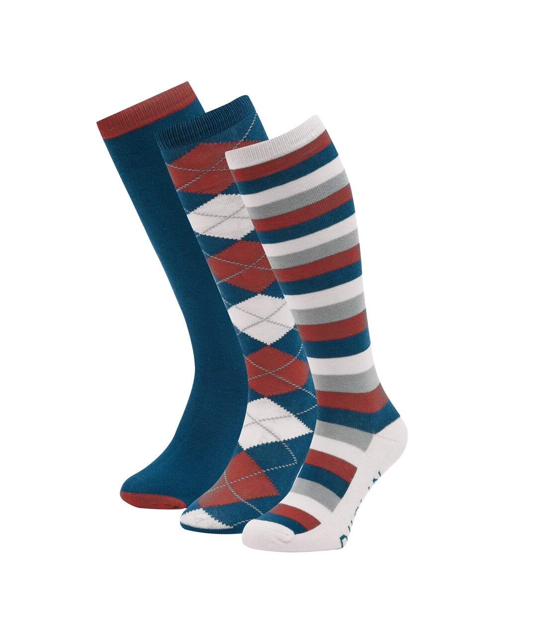 Pack Of 3  Unisex Socks  Navy Red White Dublin-3