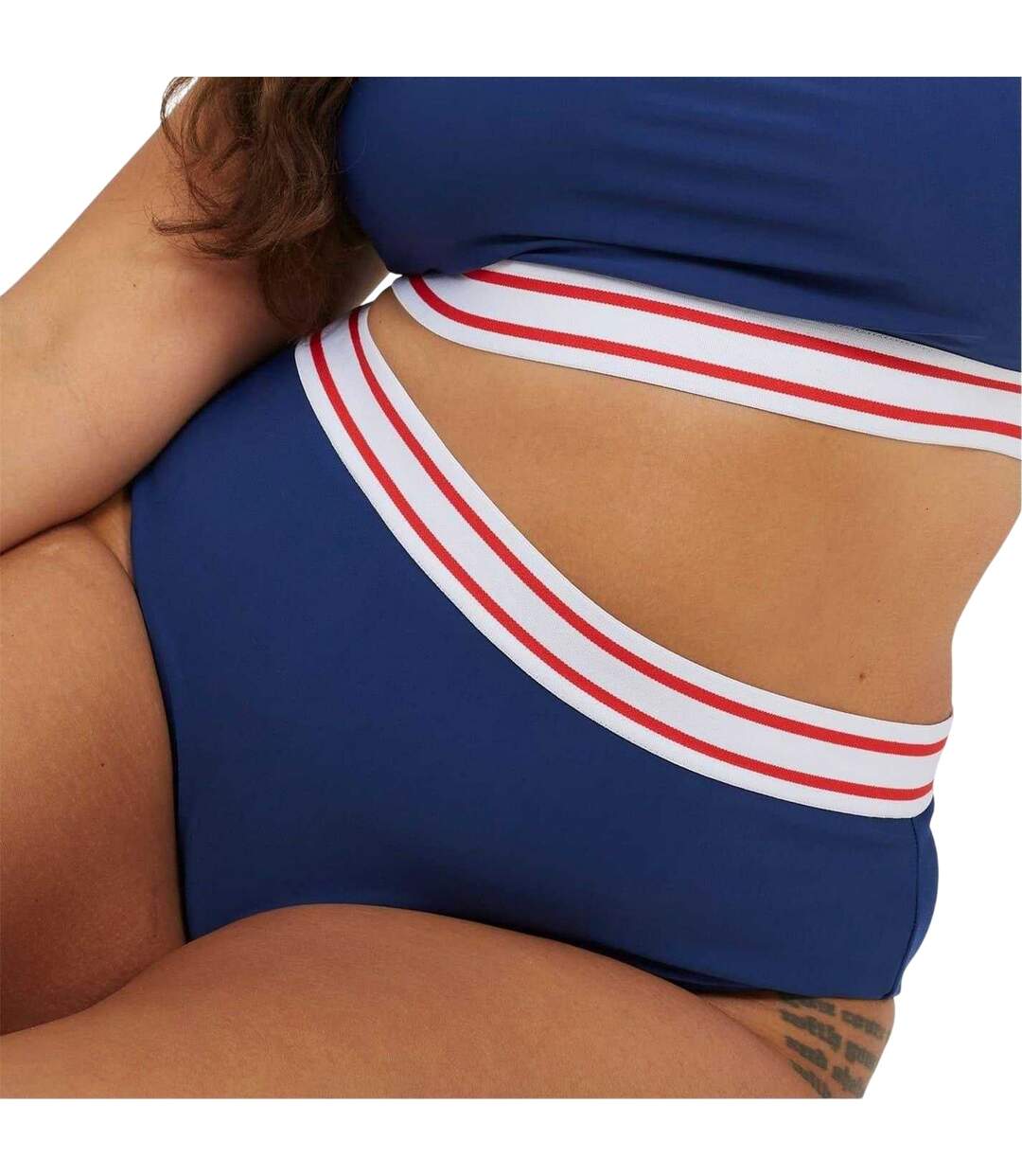 Bas De Maillot De Bain Motif/style À Rayures Femme Bleu Marine Blanc Rouge Brave Soul-4