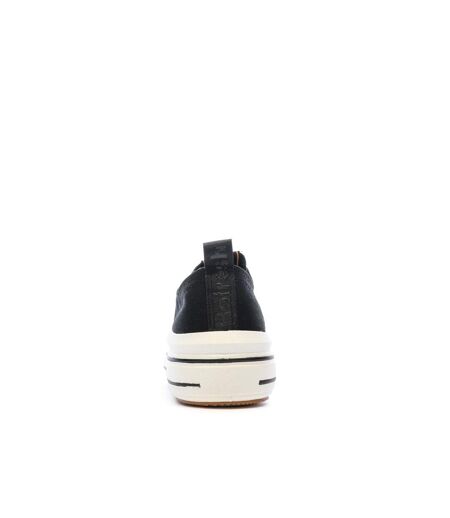 Baskets basses noires femme refresh lona