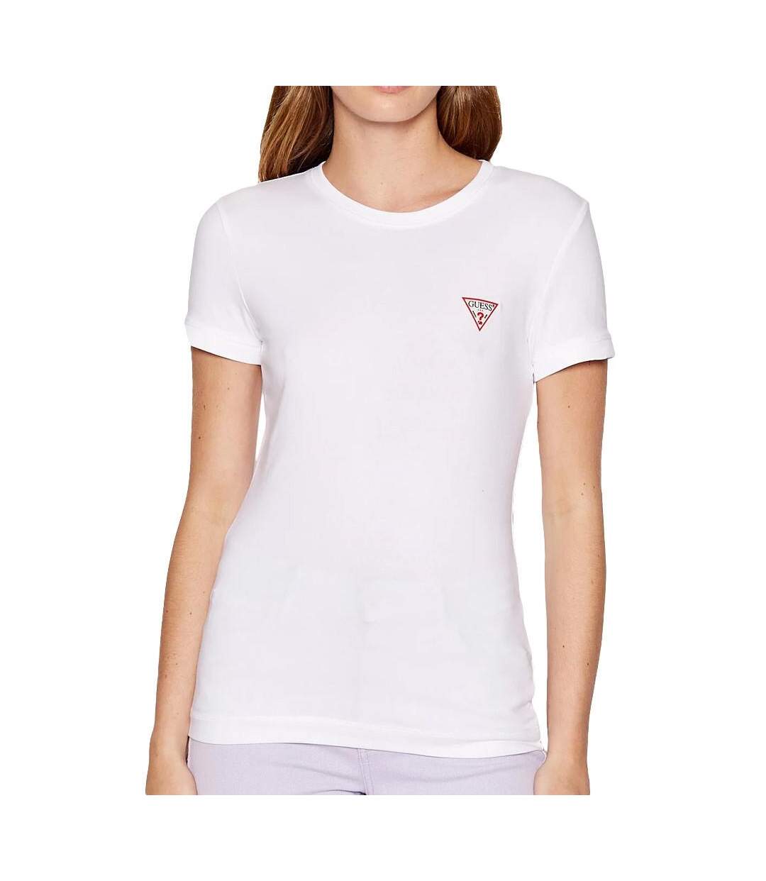 T-shirt Blanc Femme Guess Triangle - M-1