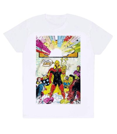 Marvel Comics Unisex Adult Adam Warlock Gauntlet T-Shirt (White) - UTHE1590