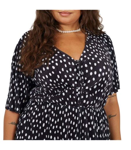 Combishort Manches Courtes Motif/style À Pois Femme Noir Blanc Brave Soul
