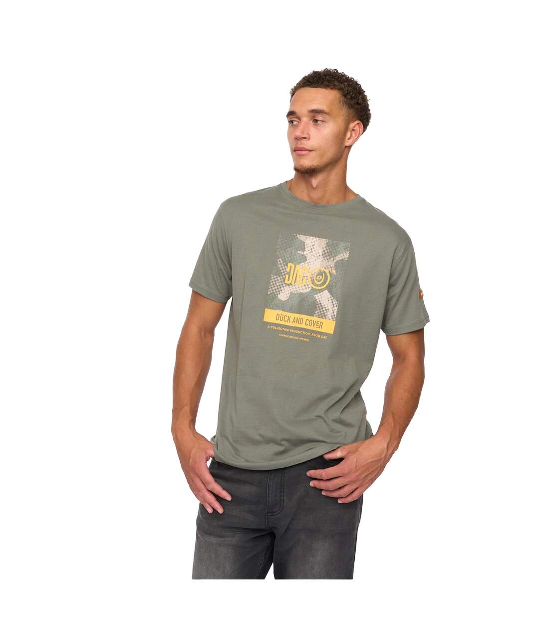 Mens Camostack T-shirt Dark Olive Duck And Cover-1