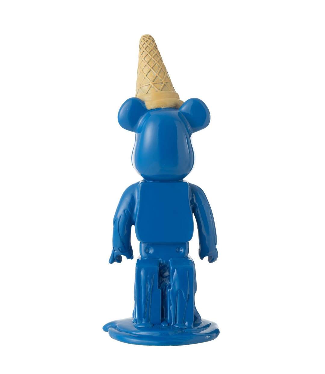 Statuette Déco Ours Cornet Glace 39cm Bleu-2