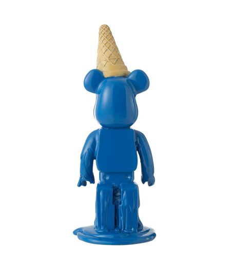 Statuette Déco Ours Cornet Glace 39cm Bleu