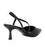 Womens/ladies Textured Formal Flare Heel Court Shoes Black Dune London-2