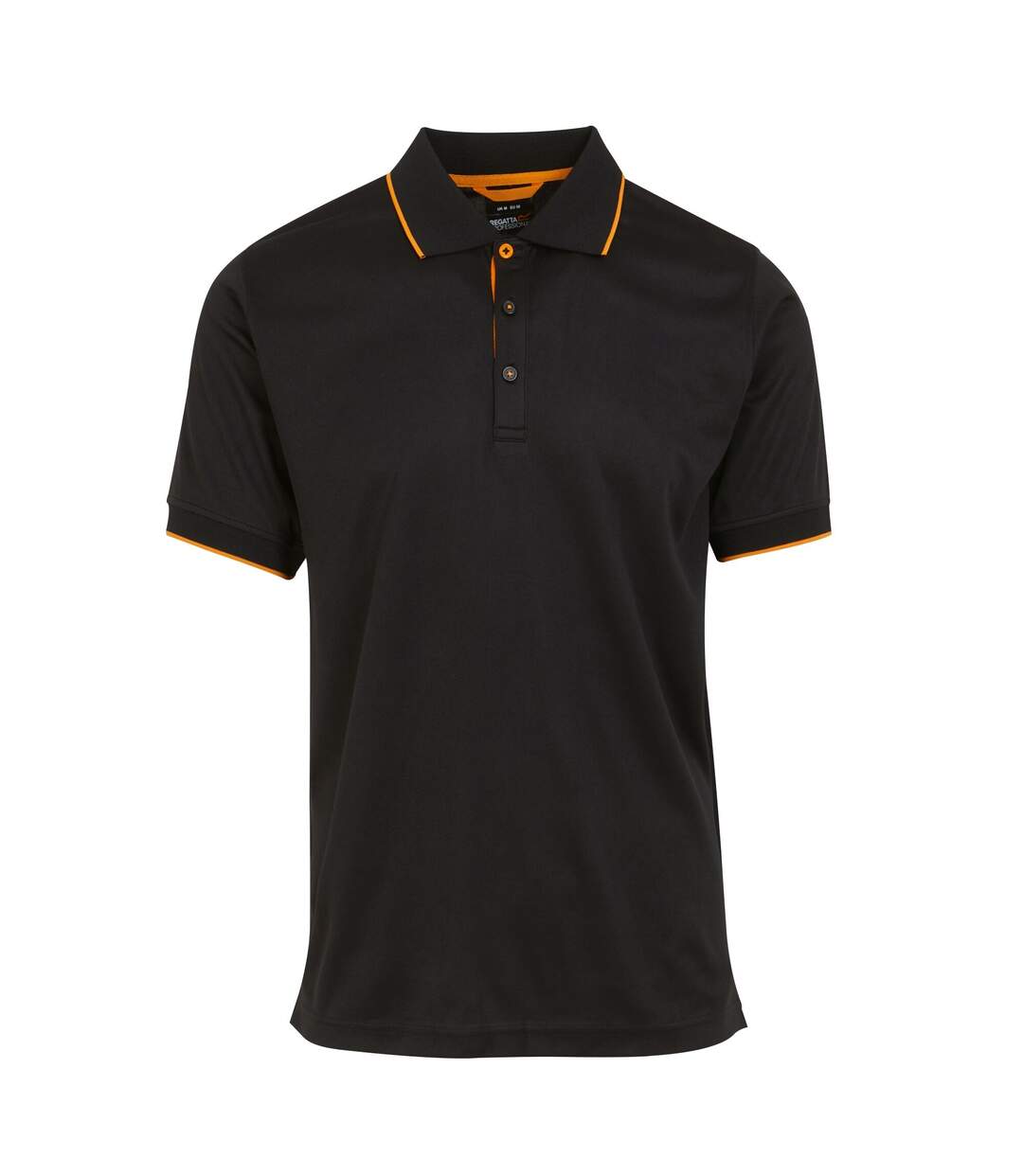 Mens navigate short-sleeved polo shirt black/orange pop Regatta-1