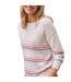 Womens/ladies Striped Lightweight Jumper Cream WoolOvers-3