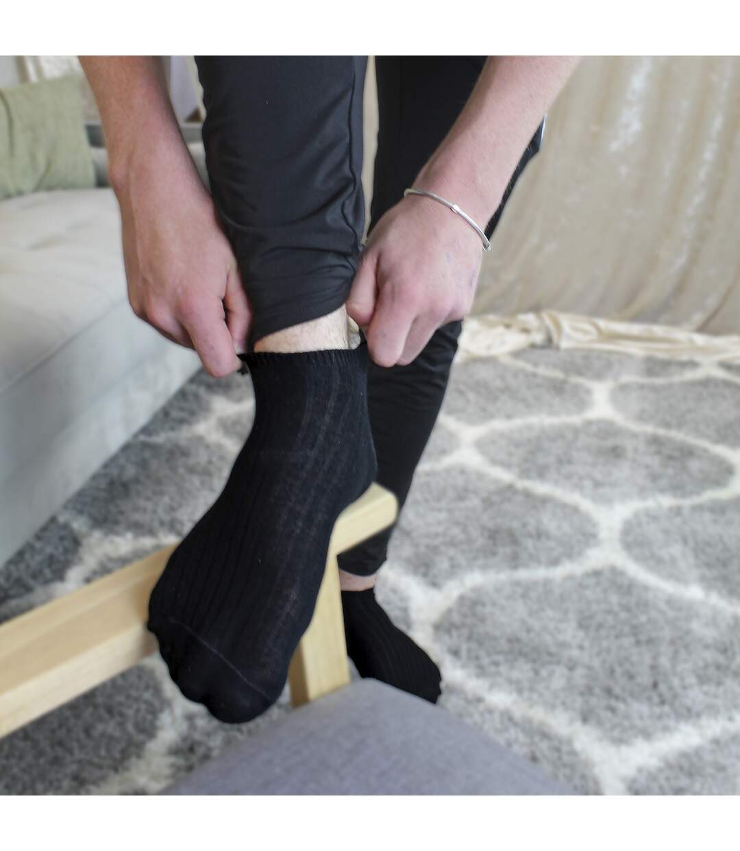 6 Pack Mens 100% Cotton Soft Breathable Ankle Trainer Socks-4