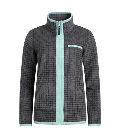 Womens/ladies tilly grid full zip fleece jacket navy Weird Fish