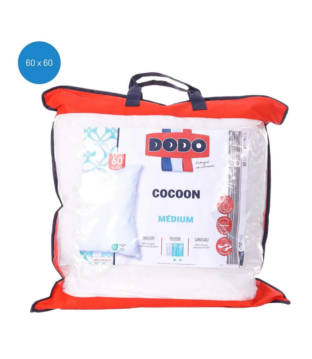 Oreiller synthétique blanc dodo cocoon 60x60cm-1