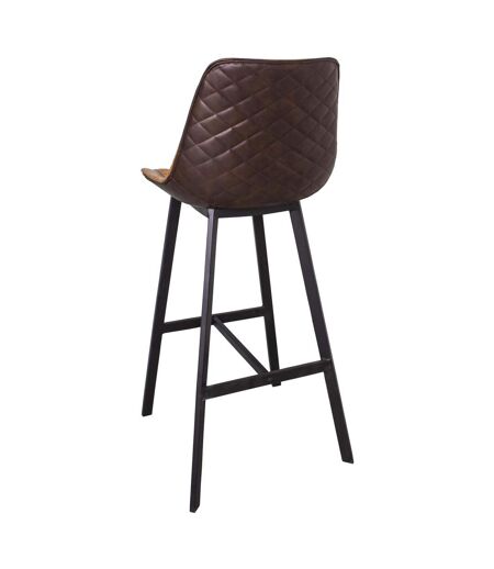 Fauteuil de bar assise capitonné en polyuréthane Caramel