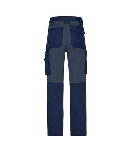 Pantalon De Travail Homme Bleu Marine Carbone James And Nicholson