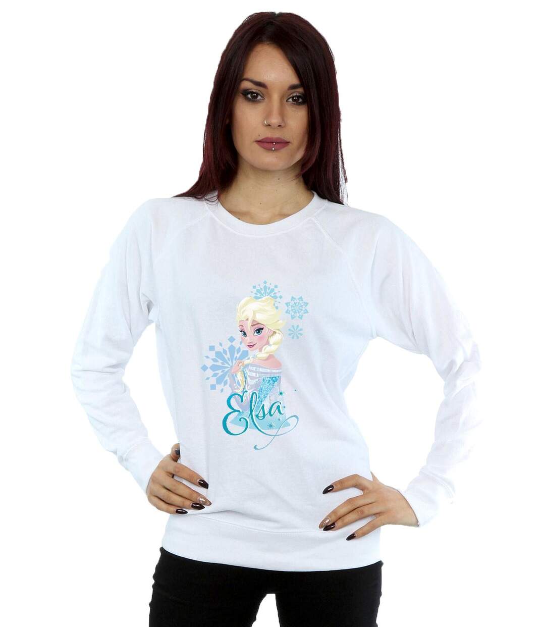 Disney - Sweat FROZEN ELSA SNOWFLAKES - Femme (Blanc) - UTBI18964-2