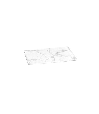 Tapis de Bain Microfibre Effet Marbre 45x75cm Blanc