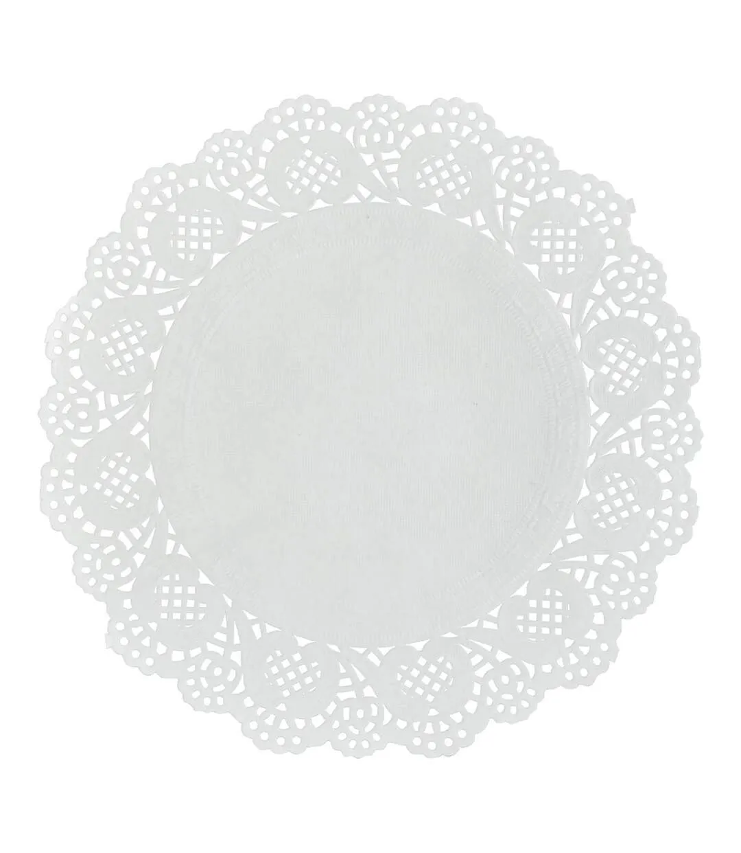 Lot de 12 Sets de Table Jetables Dentelle 24cm Blanc-1